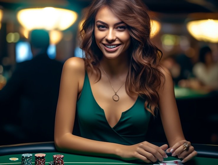 Dealer profesional di studio Live Baccarat klikqq menampilkan permainan kartu dari berbagai sudut kamera